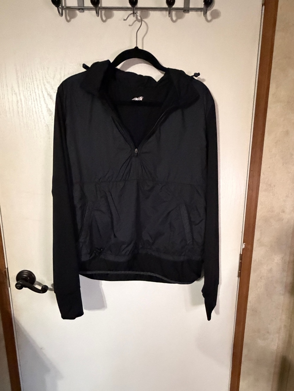 Avia Black Hooded Windbreaker Jacket
